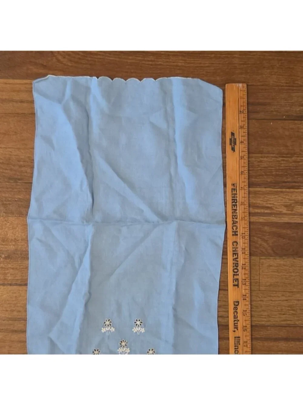 4 Vintage Blue and White Embroidered Hand or Tea Towels AS IS Crafting